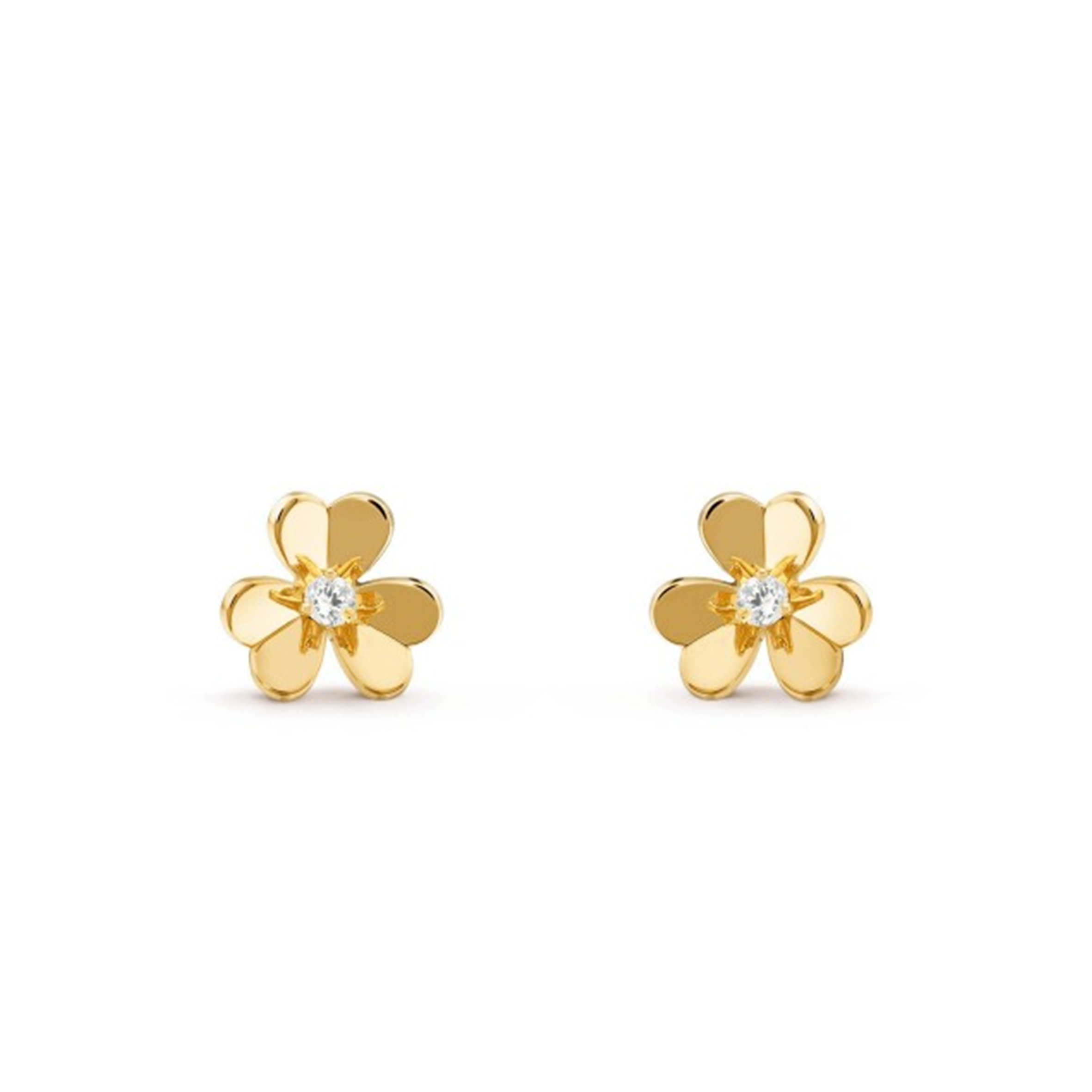 V*N CL*F arpels frivole earrings, mini model - yellow gold, diamond  vcarp0j300
